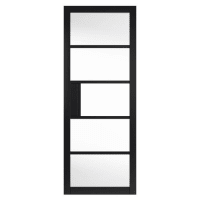 JB Kind Metro Painted Clear Glazed Internal Door 1981 x 686 x 35mm Black