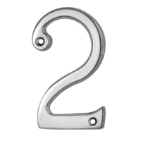 Carlisle Brass Numeral '2' Face Fix Number 76mm Satin Chrome