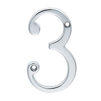 Carlisle Brass Numeral '3' Face Fix Number 76mm Polished Chrome