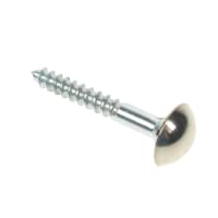 Unifix Mirror Screw Chrome Plated Dome Top 8 x 19mm Bright Zinc Plated Bag of 4