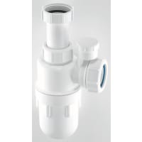 McAlpine Anti Siphon Adjustable Inlet Bottle Trap 27.94mm Dia White