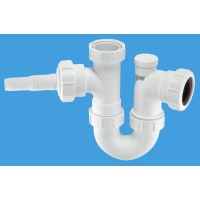 McAlpine Anti-Syphon Sink Trap with Horizontal Domestic Appliance Nozzle
