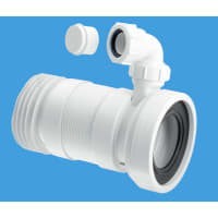 McAlpine Straight Flexible WC Connector with 1¼ Universal Vent Boss