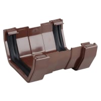 Wavin Osma SquareLine Gutter Union 100mm Brown