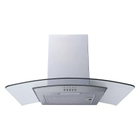 Prima Curved Glass Chimney Hood 60cm Stainless Steel