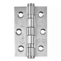 Raptor Grade 7 Stainless Steel Ball Bearing Hinge 76x51mm<BR>Satin Stainless Steel<BR>Pack of 2