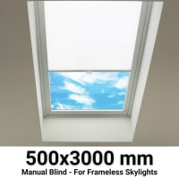 Sterling 500x3000mm Manual Blinds for Flat / Pitched Roof Skylights