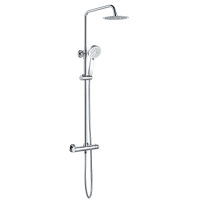 Round Thermostatic Bar Mixer Wall Riser Kit Chrome