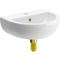 Solstice 450 x 400mm 1TH Cloakroom Basin & Brushed Brass Bottle Trap