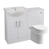Vista 560mm Basin Unit & WC Unit Pack - White Gloss