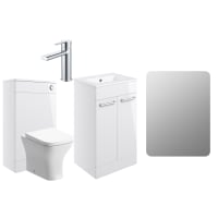 Radiance 510mm Floor Standing Furniture Pack White Gloss With Chrome Finishes