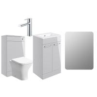 Radiance 510mm Floor Standing Furniture Pack Grey Gloss With Chrome Finishes