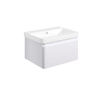Astrid 605mm Wall Hung 1 Drawer Basin Unit & Basin Matt White