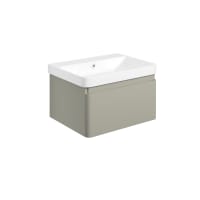 Astrid 605mm Wall Hung 1 Drawer Basin Unit & Basin Matt Latte