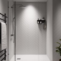 Showerwall SWT02 Proclick Snow White Herringbone Tile 2400 x 600 x 10.2mm PLY