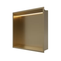 Showerwall Niche With Led Light Strip Brushed Brass 305 x 305 x 120mm