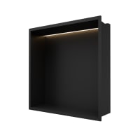 Showerwall Niche With Led Light Strip Matt Black 305 x 305 x 120mm