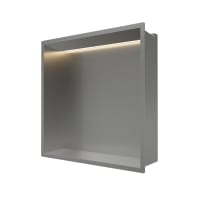 Showerwall Niche With Led Light Strip Brushed Stainless 305 x 305 x 120mm