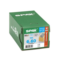 SPAX Stainless-Steel Washer-Head Construction Screws T30 T-Star Plus Recess 6.0 x 60mm Box of 100