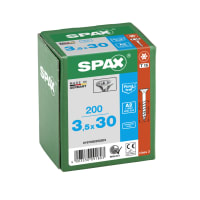 SPAX Stainless-Steel Universal Woodscrews T15 T-Star Plus Bit Recess 3.5 x 30mm Box of 200