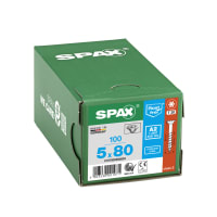SPAX Stainless-Steel Universal Woodscrews T20 T-Star Plus Bit Recess 5.0 x 80mm Box of 100