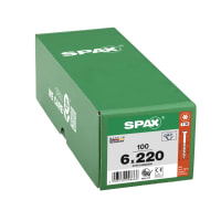 SPAX WIROX Coated Flat-Head Construction Screws T30 T-Star Plus Recess 6.0 x 220mm Box of 100