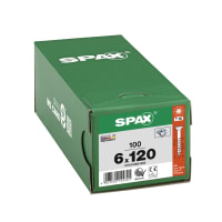 SPAX WIROX Coated Flat-Head Construction Screws T30 T-Star Plus Recess  6.0 x 120mm Box of 100