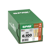 SPAX WIROX Coated Washer-Head Construction Screws T30 T-Star Plus Recess 6.0 x 100mm Box of 100