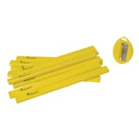 Advent Carpenter Pencils With Sharpener 175mm L Yellow Pack of 10