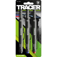 TRACER Clog Free Marker Kit - 3pc pack (1x Black / 1x Blue / 1x Red) c/w Site Holsters.