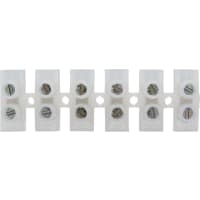 BG Electrical 6 Way Connector Strip 15A White Pack of 1