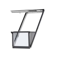 VELUX GDL PK19 SK0W224 Cabrio Double Roof Balcony with Tile Flashing 198 x 252cm White Painted