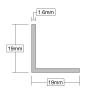 Stormguard Aluminium Angle Edging 19 x 19 x 1.6mm Mill Finish 2438mm