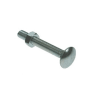 M12 Carriage Bolt with Nut 130mm Bright Zinc Plated