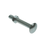 Cup Square M6 Carriage Bolt & Nut 150mm L Bright Zinc Plated