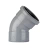 Polypipe Soil 135° Double Socket Bend 110mm Grey