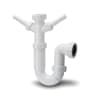 Polypipe Swivel P Trap With Double Adjustable Inlet 40mm White