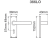 Union Ambassador Lever Lock on Backplate 152 x 38 x 43mm Anodised Silver