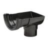 Polypipe Rainwater Half Round Gutter Stop End Outlet 112mm Black
