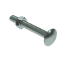 M12 Unifix Cup Square Carriage Bolt and Nut 160mm Bright Zinc Plated