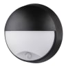 Luceco Oval Round Bulkhead Pir IP54 10W 215mm Dia Black / White Trim
