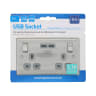 BG Electrical Steel 13A 2 Gang Switch Socket USB Grey