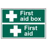 First Aid Box/First Aid' Sign 300mm x 100mm 2 Per Sheet