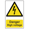 Danger High Voltage' Sign, Self-Adhesive Semi-Rigid PVC 200mm x 300mm