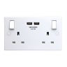 BG Electrical 2 Gang Double Switched Socket 13Amp White