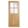 Cottage 4 Light Unfinished Oak Door 762 x 1981mm