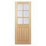 Mexicano 6 Light Prefinished Oak Door 610 x 1981mm