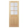 Mexicano 6 Light Prefinished Oak Door 762 x 1981mm