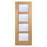 Vancouver 4 Light Prefinished Oak Door 726 x 2040mm