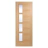 Vancouver 4 Light Offset Prefinished Oak Door 838 x 1981mm